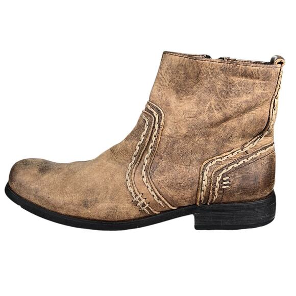 Bed Stu Mens Revolution Brown Distressed Chelsea Boots Size US 8.5 - Picture 3 of 10